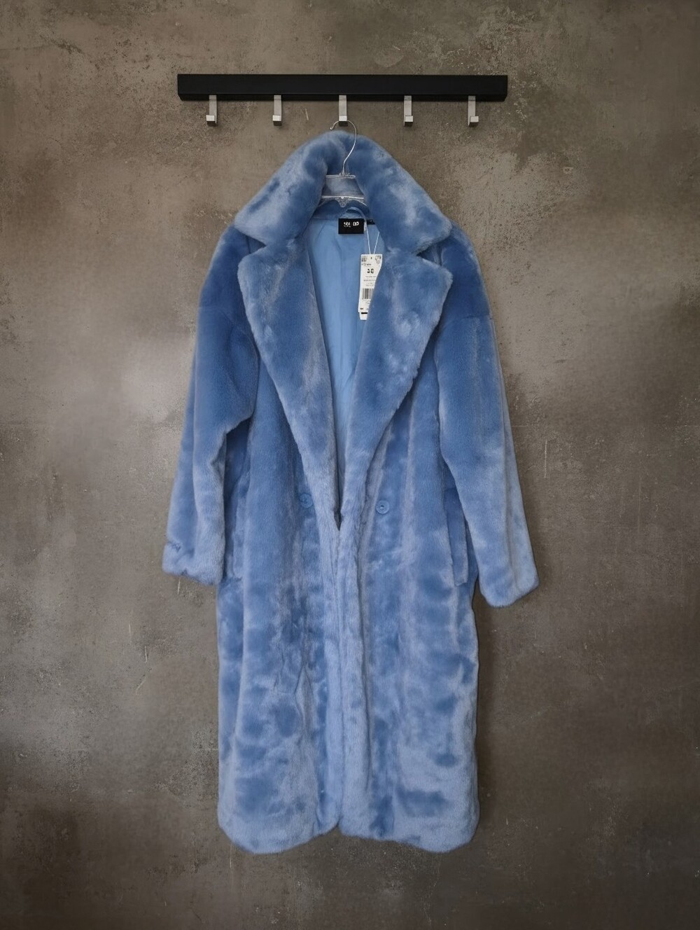 NWT Adidas x Ivy Park Faux Fur Coat | Light Blue, Unisex XS